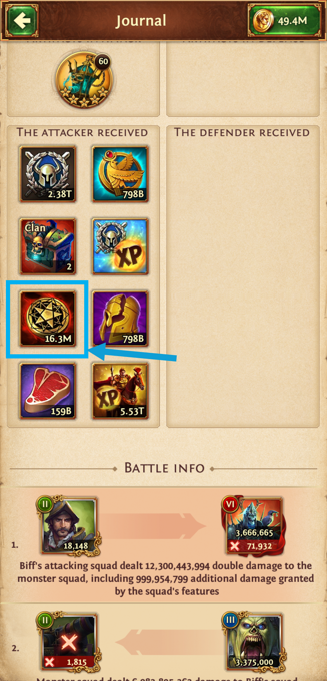 Epic Points highlighted in a battle report